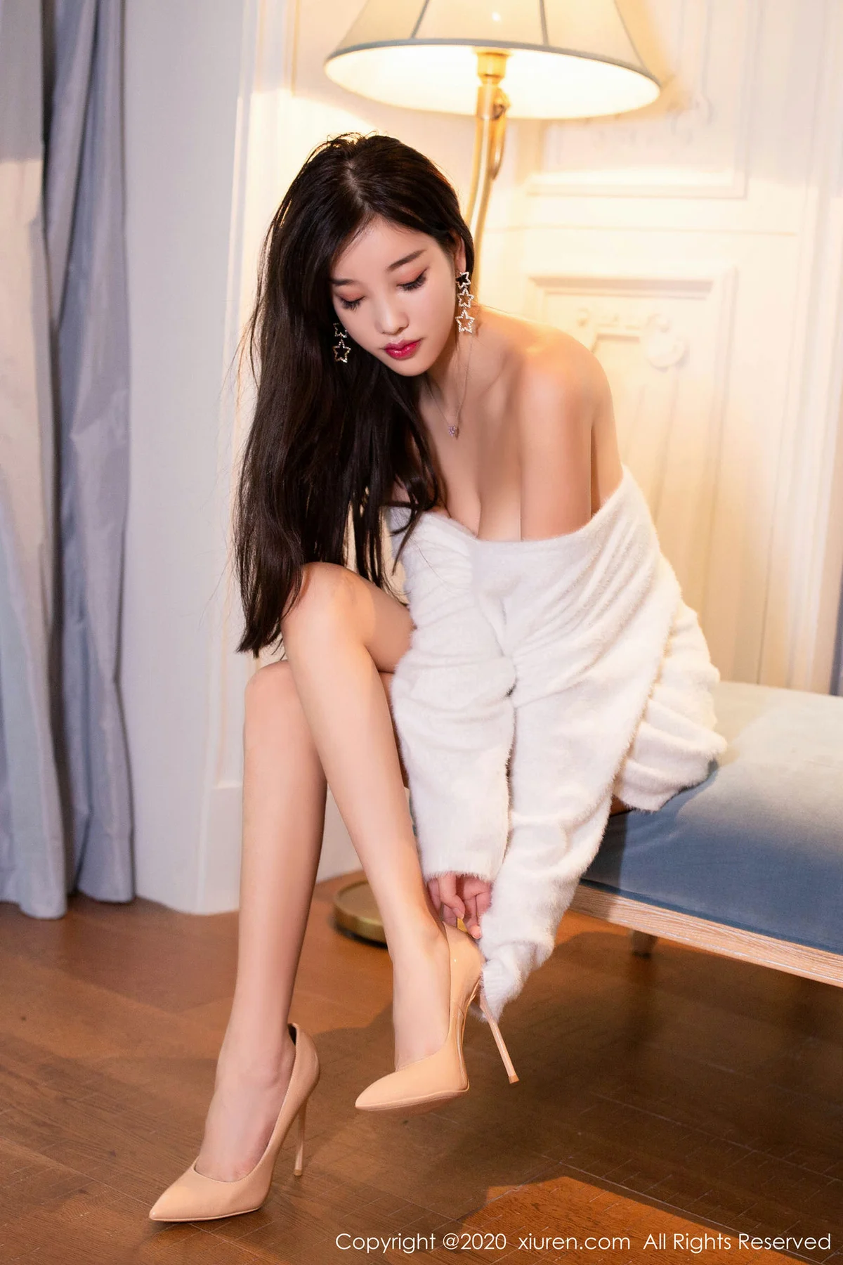 XiuRen 秀人 No.2114 黄色镂空蕾丝内衣 杨晨晨sugar 私房写真 - 10