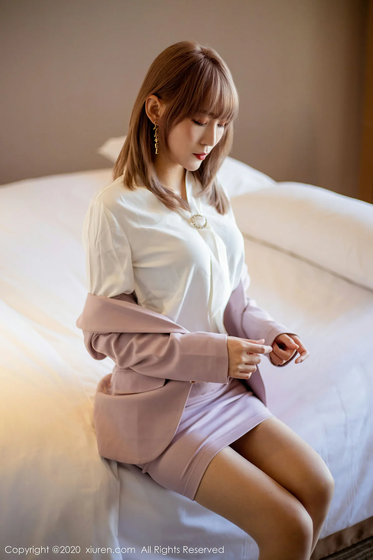 XiuRen 秀人 No.2304 周慕汐fairy粉色制服套装 - 3