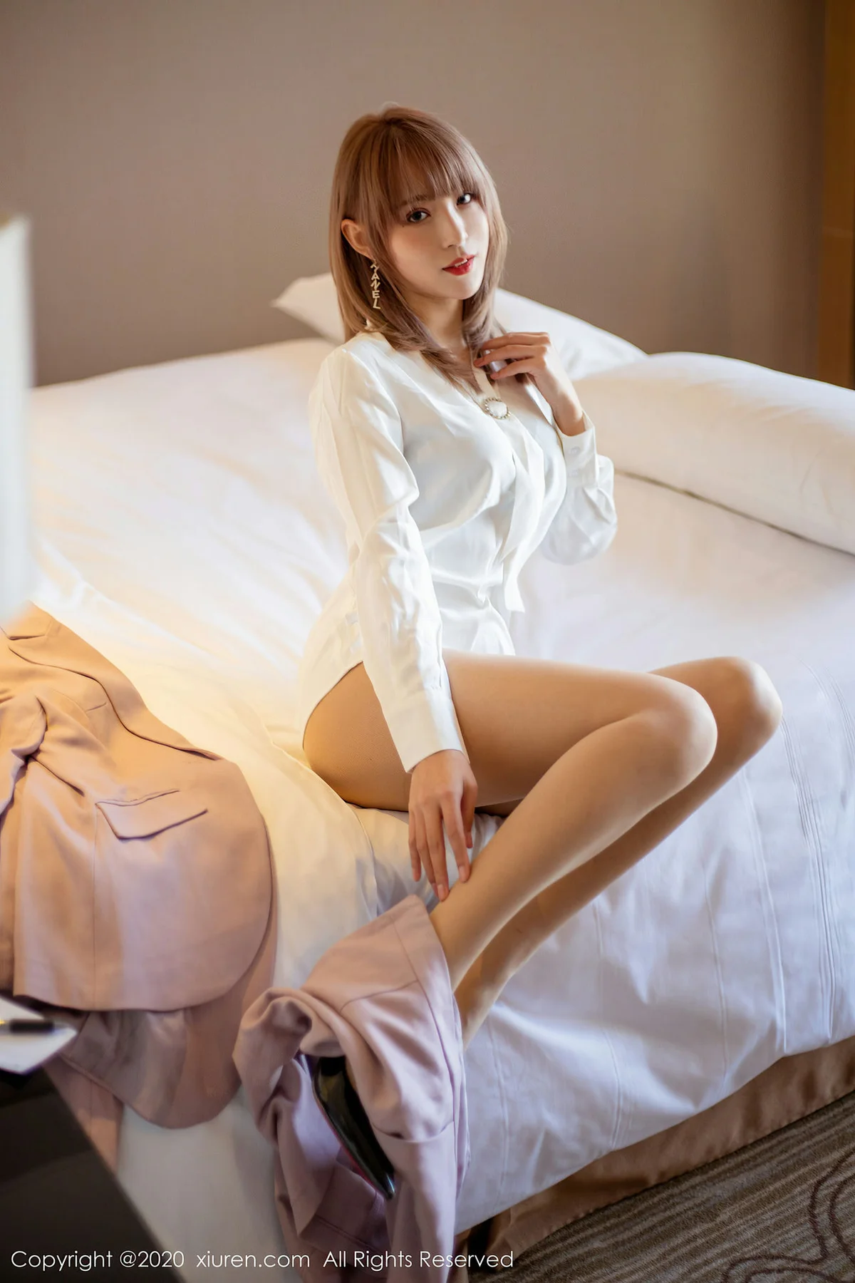 XiuRen 秀人 No.2304 周慕汐fairy粉色制服套装 - 4