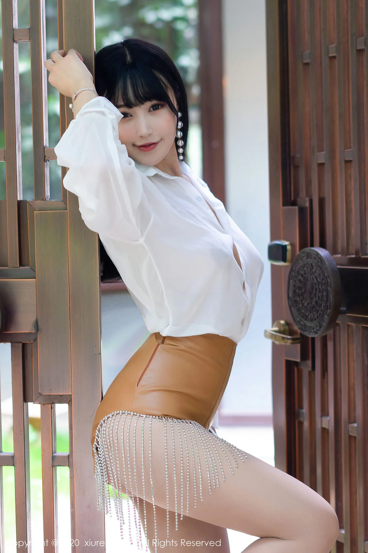 XiuRen 秀人 No.2519  白衬衫和皮裤 朱可儿 - 3