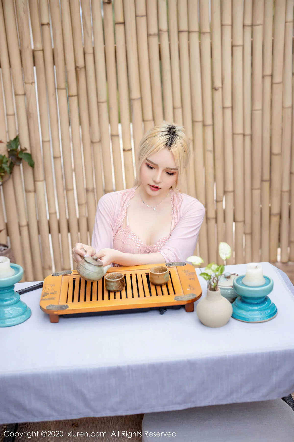 XiuRen 秀人 No.2585  粉色连衣裙 淼淼小姐姐呀  古风场景 - 3