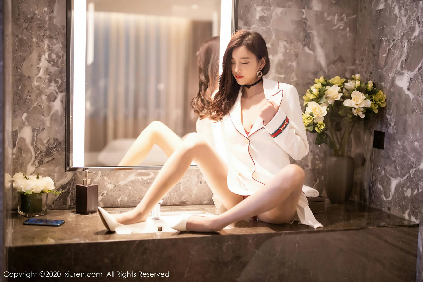 XiuRen 秀人 No.2671 帅气西装  杨晨晨sugar 猩红内衣 - 6