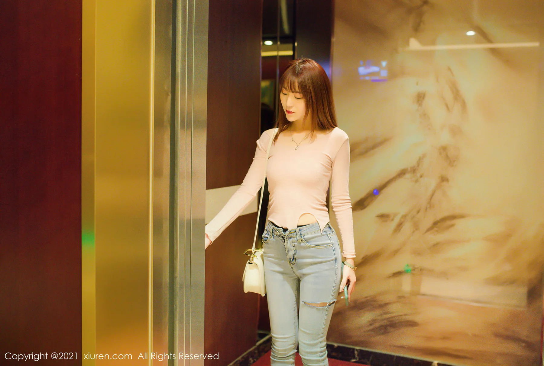 XiuRen 秀人 No.3053  粉色上衣与牛仔裤 周慕汐baby - 10