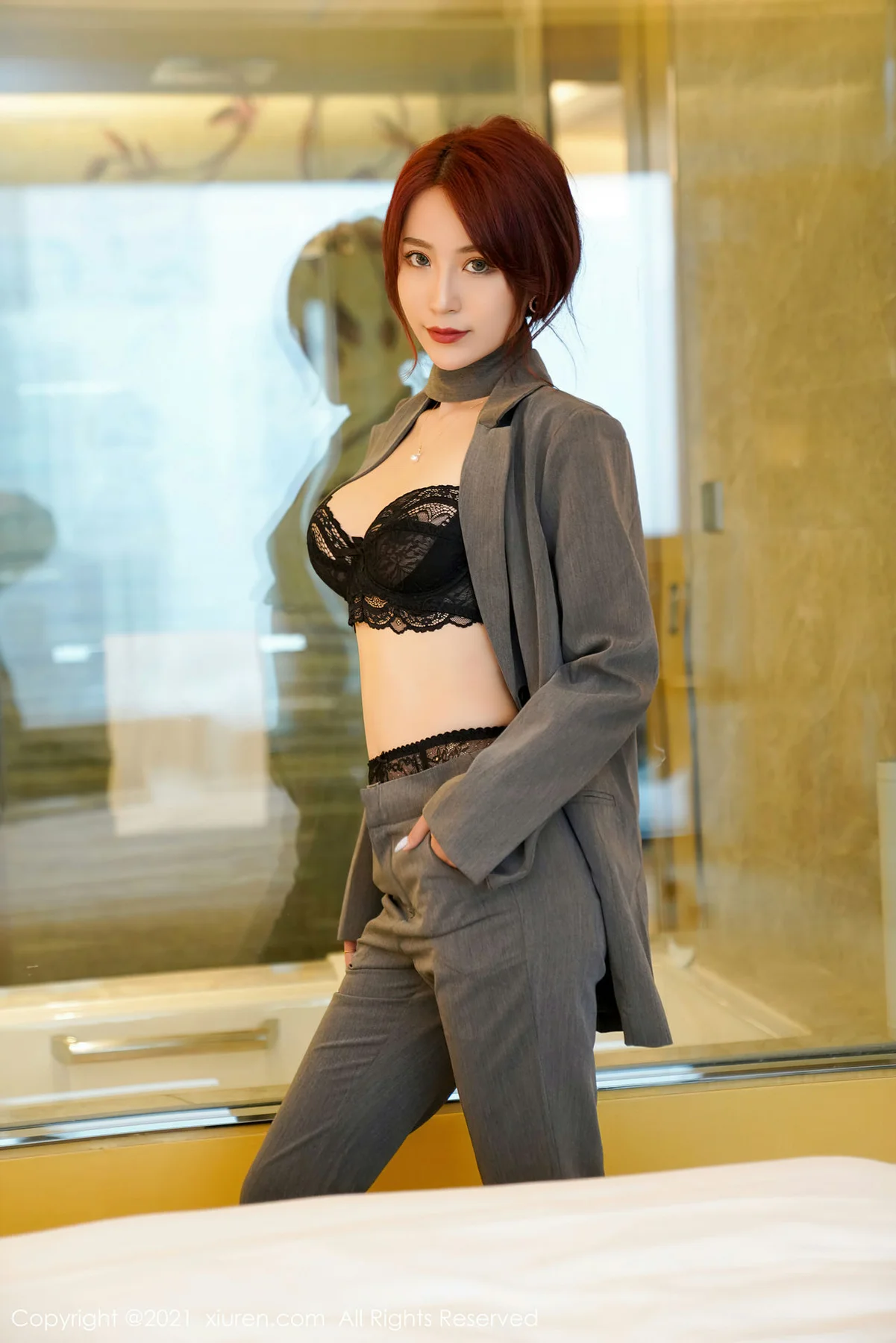 XiuRen 秀人 No.3368  经典职场职业OL 周慕汐baby 制服性感写真 - 5