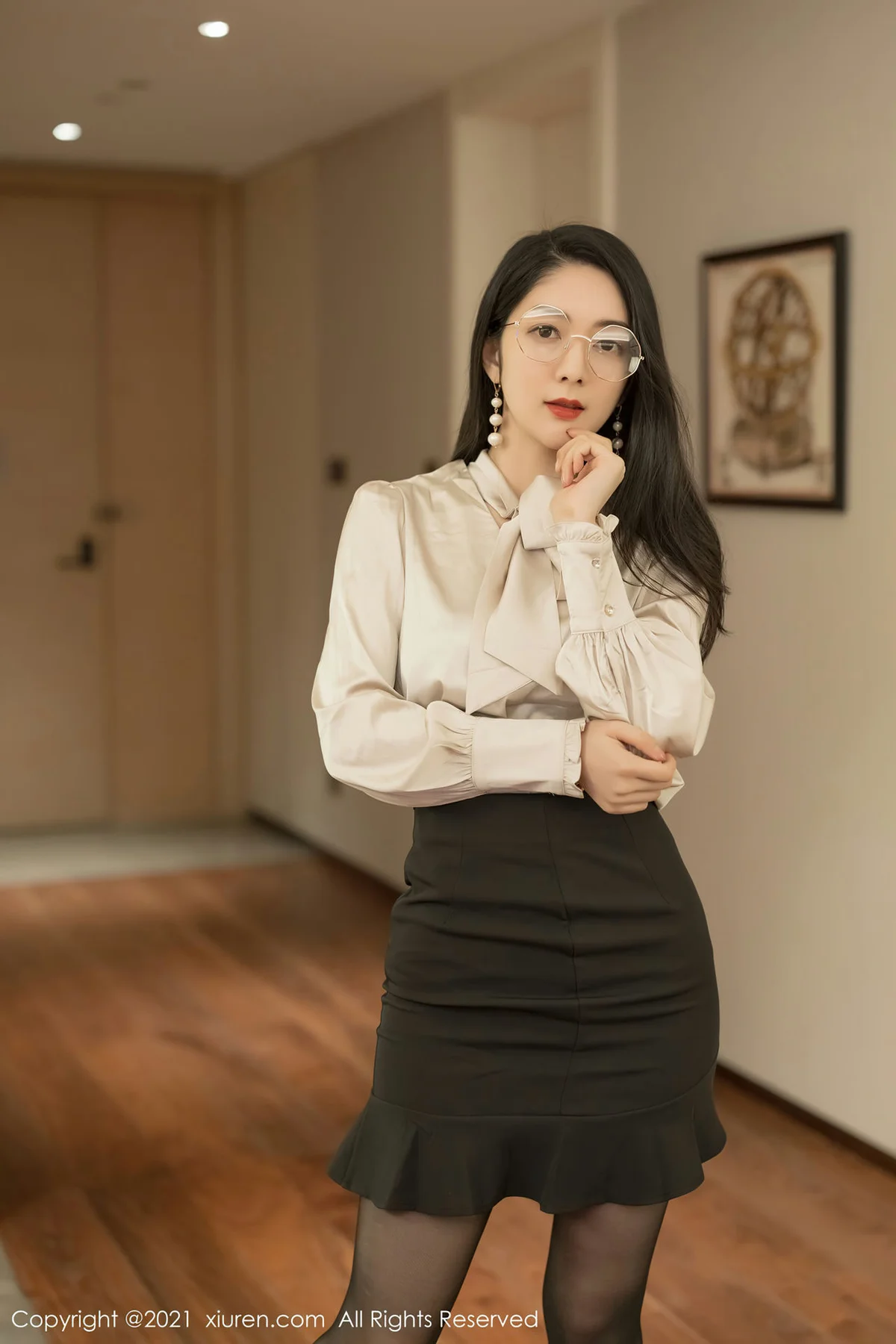 XiuRen 秀人 No.3488  都市眼镜OL Angela00 性感写真 - 6