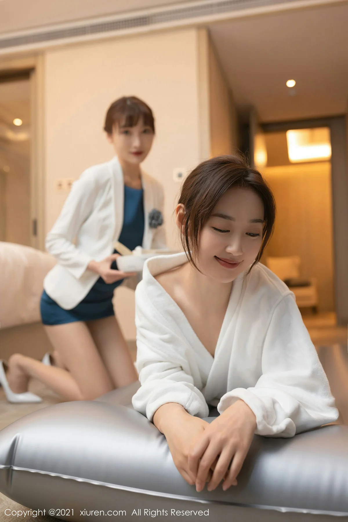 XiuRen 秀人 No.3527  唐安琪与陆萱萱酒店SPA系列 最新一期模... - 6