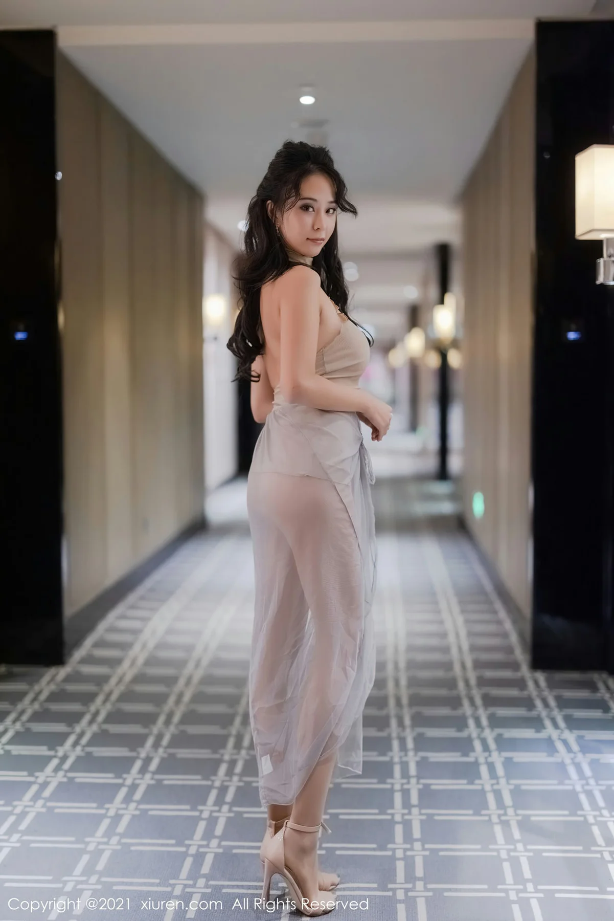 XiuRen 秀人 No.3614 轻透肉色 蓝夏Akasha 性感写真 - 9