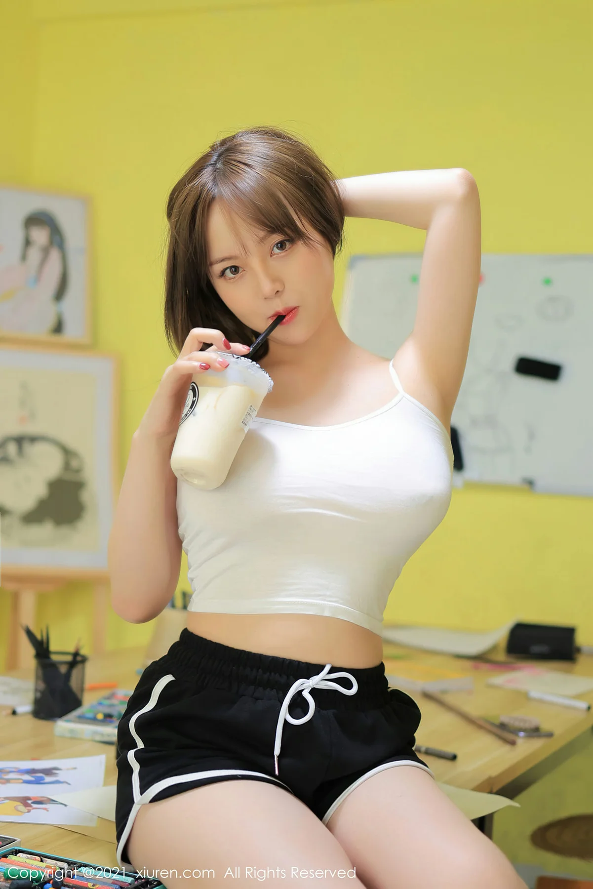 XiuRen 秀人 No.3651 画室主题系列 豆瓣酱 性感写真3 - 9