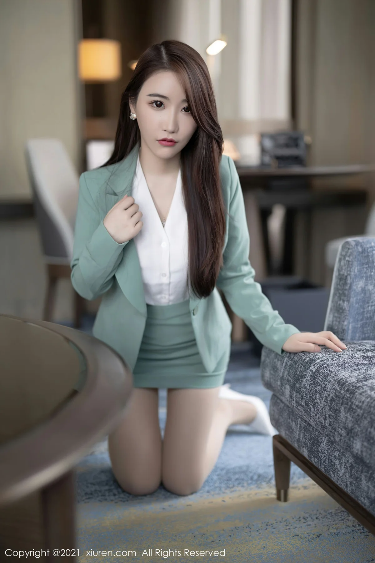 XiuRen 秀人 No.3728 浅绿色职业装 Cherry绯月樱 江浙沪旅拍3 - 10