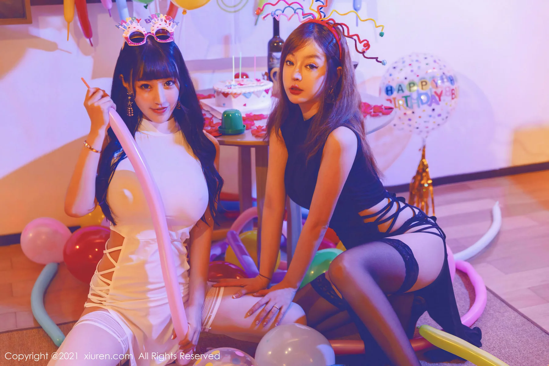 XiuRen 秀人 No.4025 生日party系列模特合集 王雨纯和朱可儿Flower33 - 2