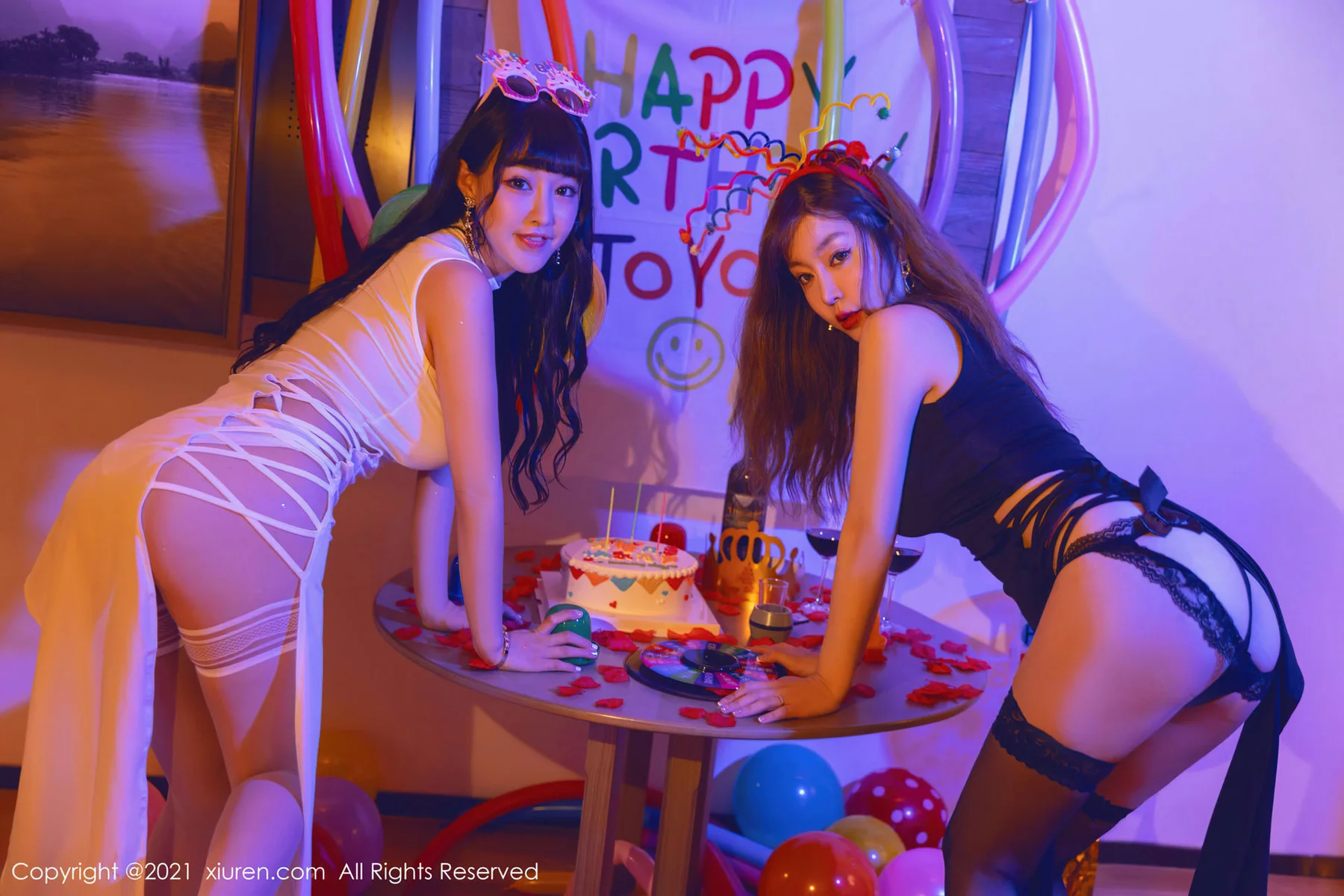 XiuRen 秀人 No.4025 生日party系列模特合集 王雨纯和朱可儿Flower33 - 8