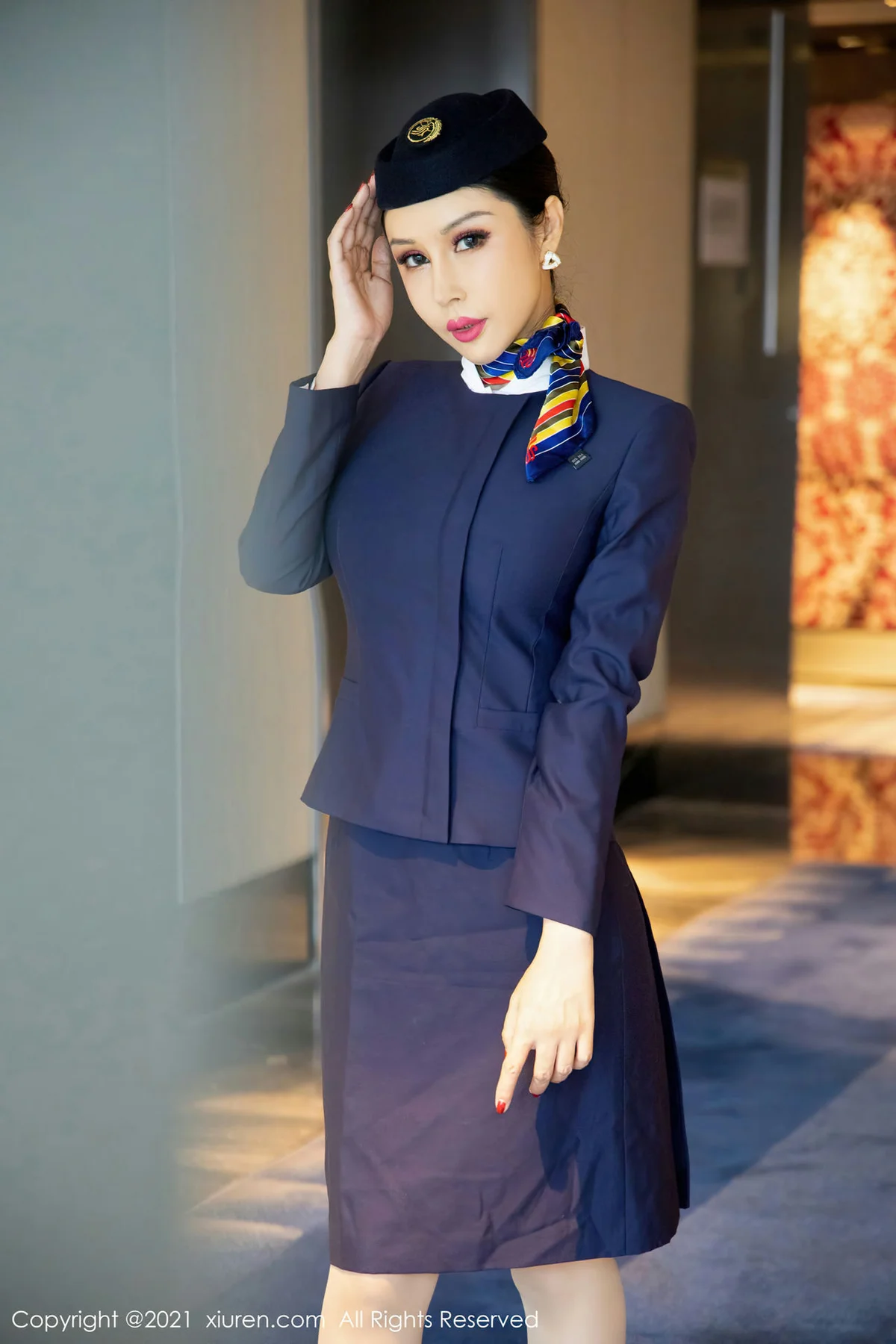 XiuRen 秀人 No.4050 空姐制服 田冰冰 三亚旅拍写真3 - 7