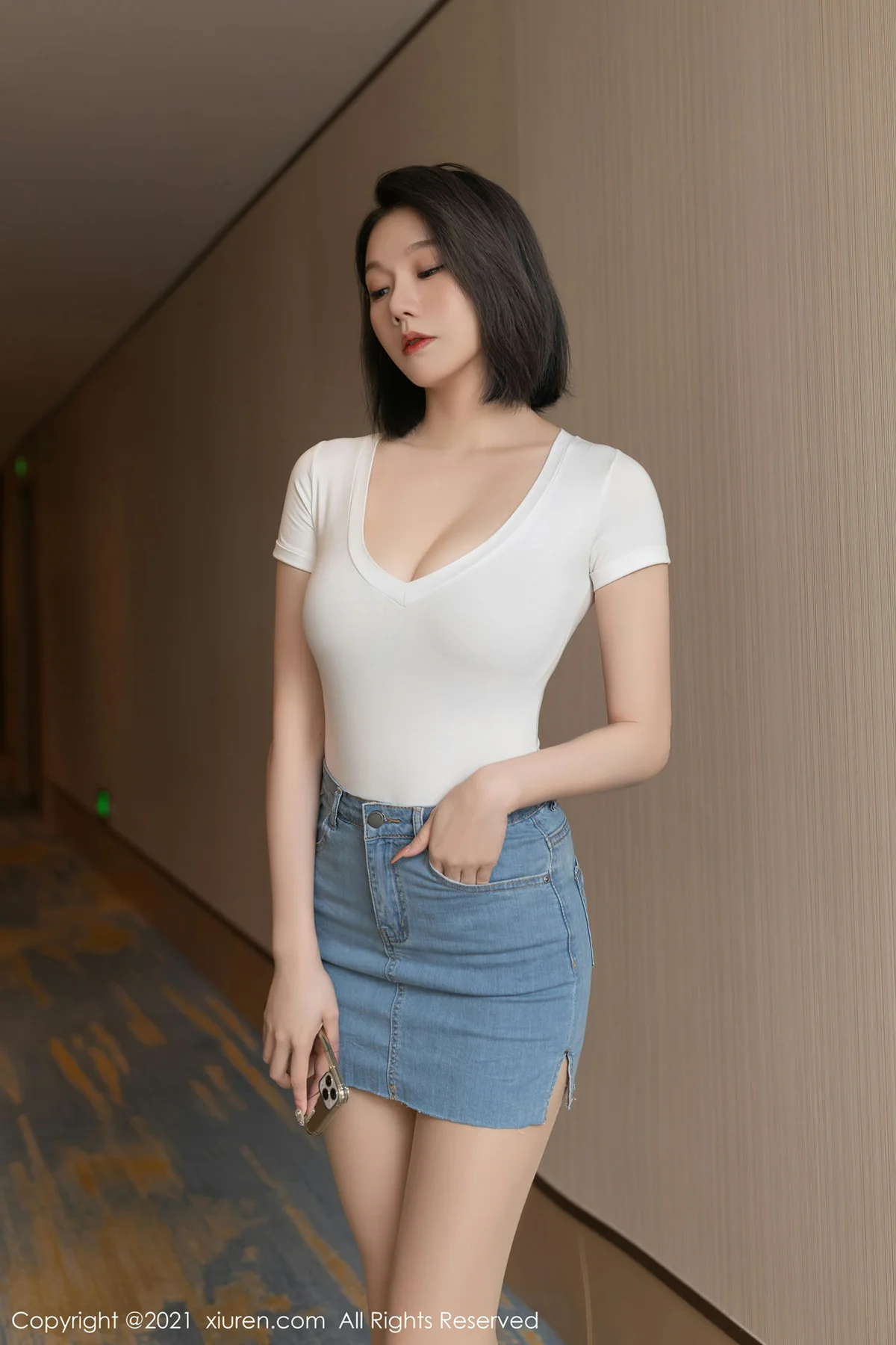 XiuRen 秀人 No.4336 超短牛仔裙 安然Maleah 重庆旅拍写真222 - 1