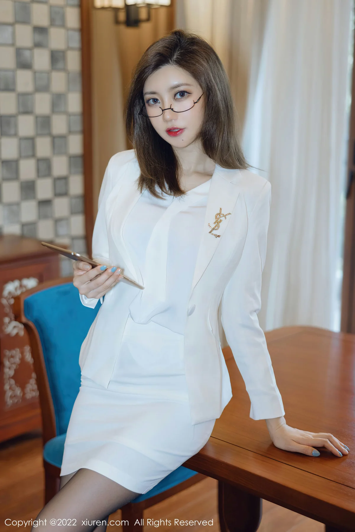 XiuRen 秀人 No.4544 职业装短裙 绮里嘉ula 珠三角旅拍111 - 7