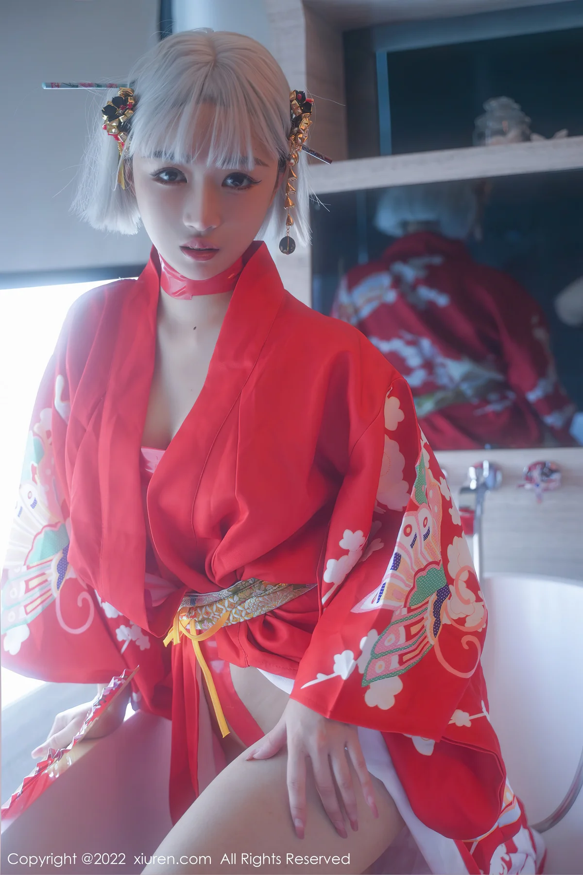 XiuRen 秀人 No.5134 蒸汽浴衣花瓣浴 西门小玉 性感写真33 - 8