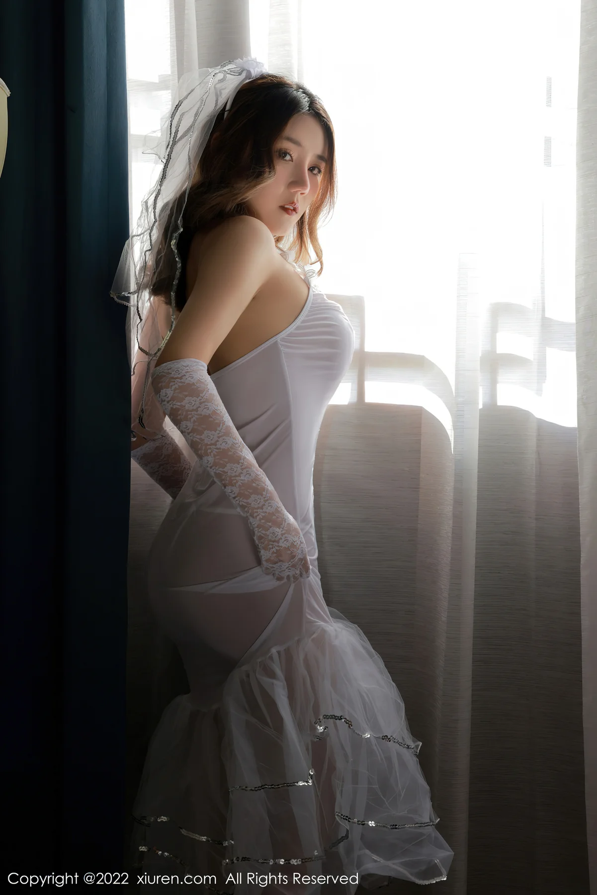 XiuRen 秀人 No.5247 轻透薄纱婚纱 sugar糖酒酒 澳门旅拍写真22 - 4