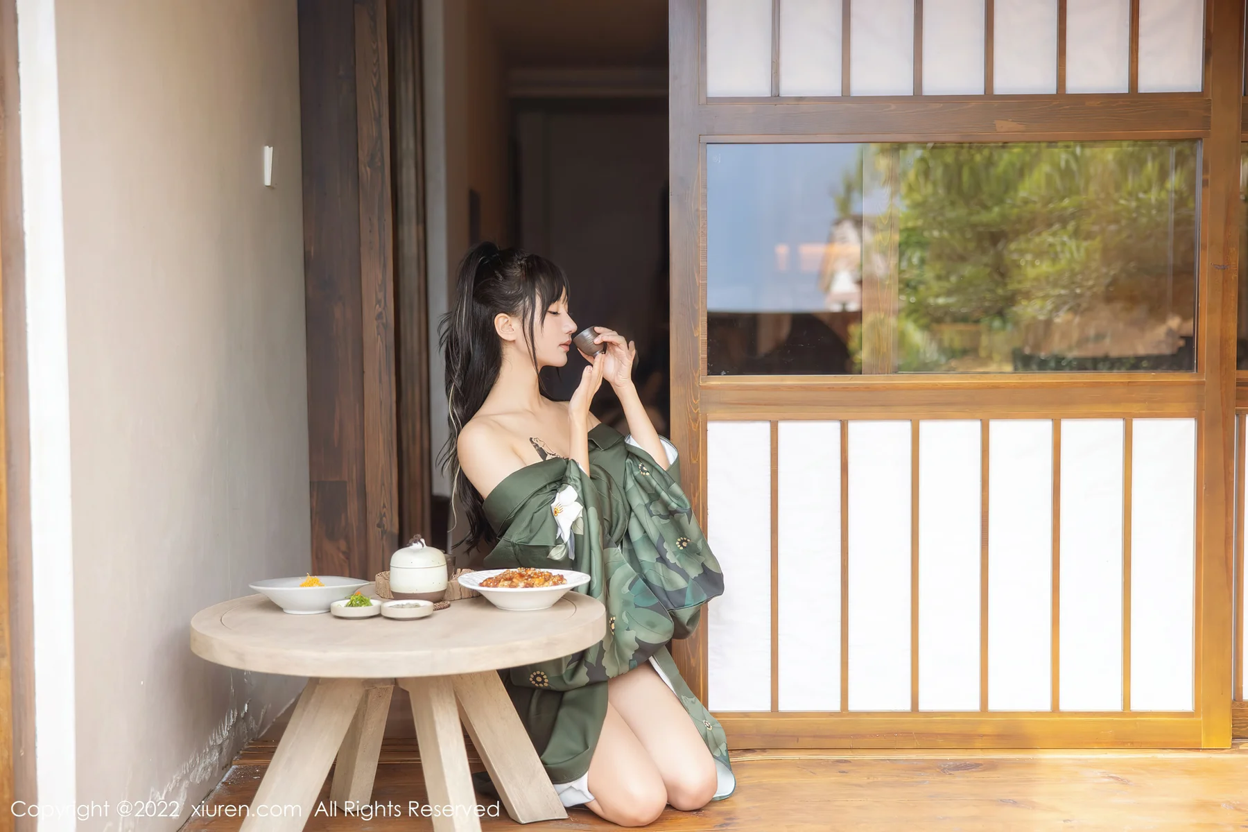 XiuRen 秀人 No.5256 暗灰绿色和服 小果冻儿 大理旅拍11 - 5