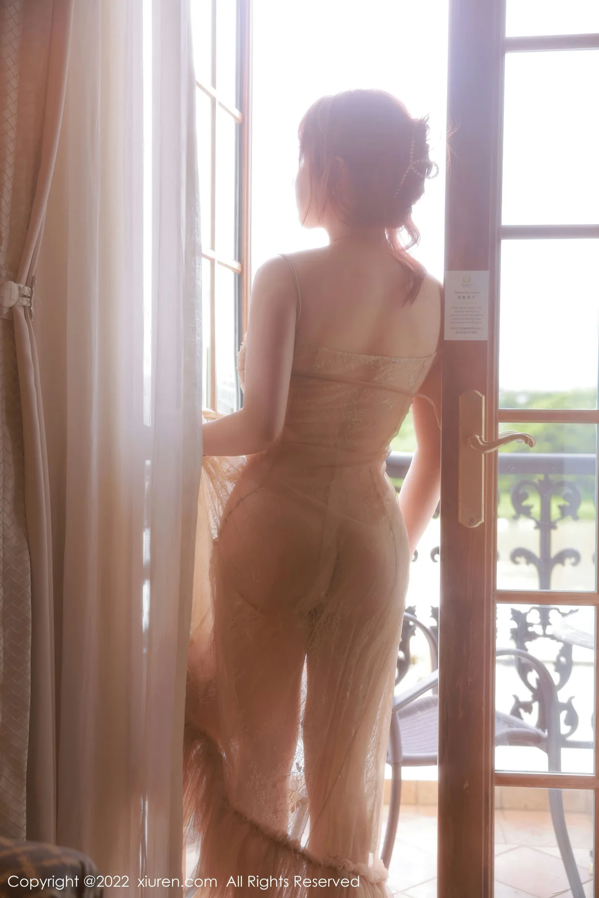 XiuRen 秀人 No.5421 养乐多  透视纱裙 - 1