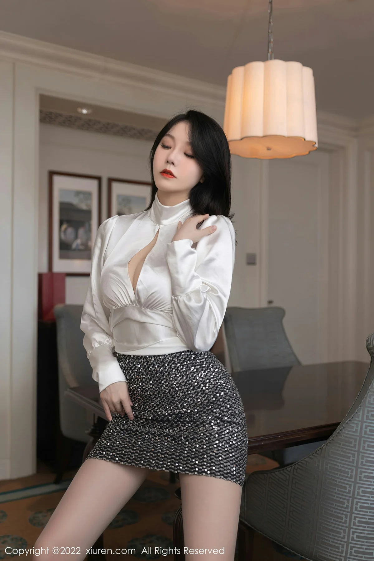 XiuRen 秀人 No.5480 安然anran灰色丝袜性感私房写真 - 4