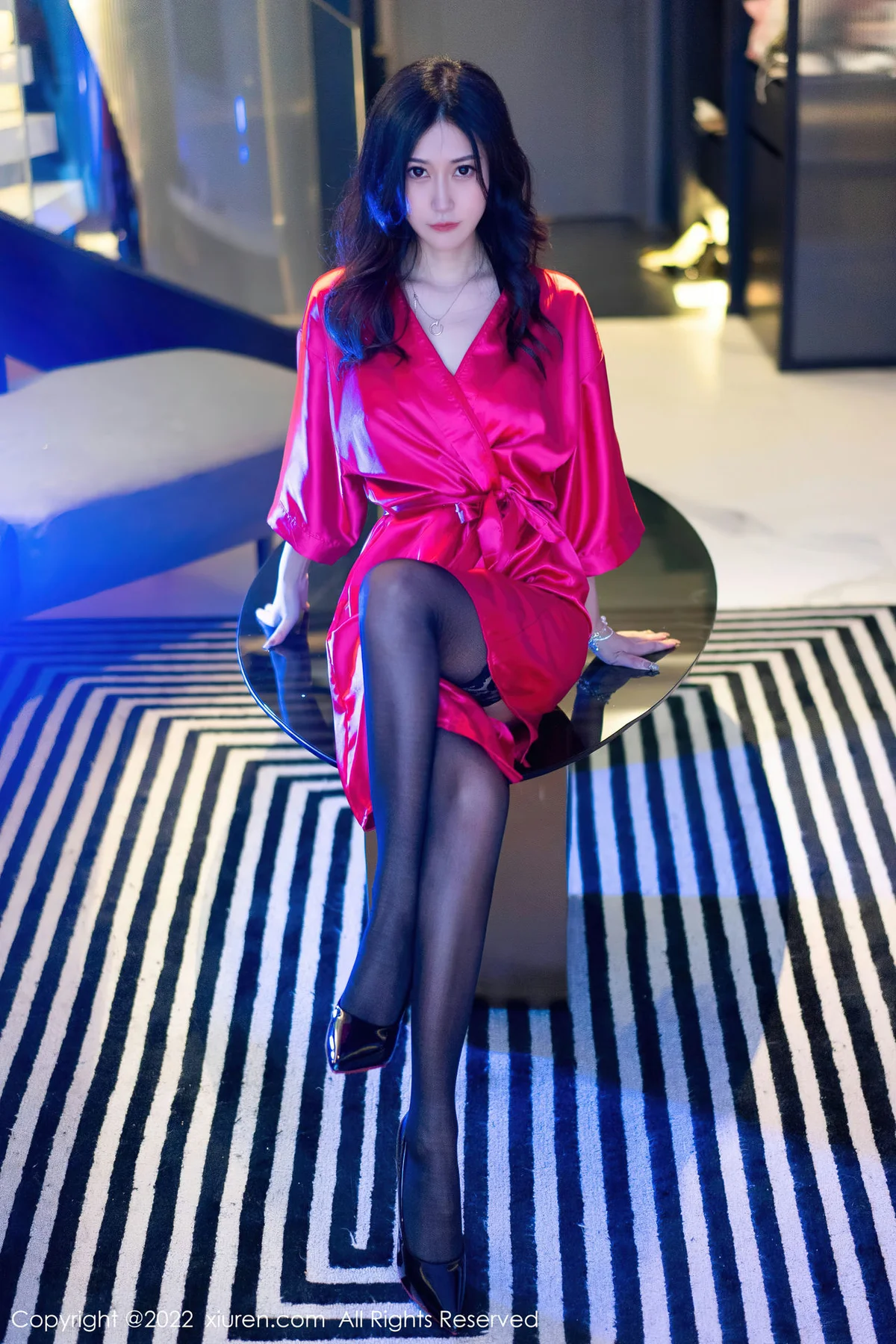 XiuRen 秀人 No.5586 阿姣 捆绑蕾丝睡衣 - 1