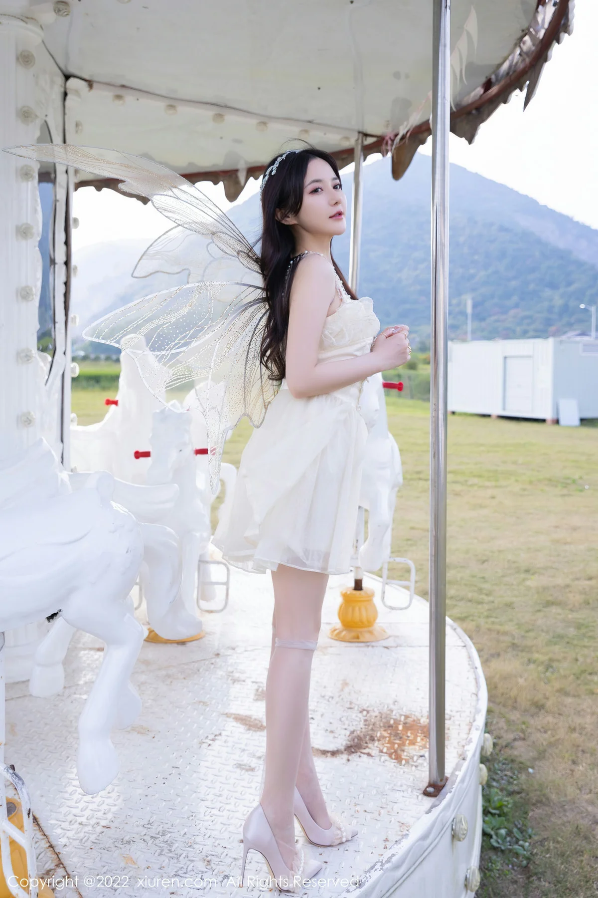 XiuRen 秀人 No.5715 鱼子酱Fish 白色网纱公主裙北京-杭州旅拍1 - 7