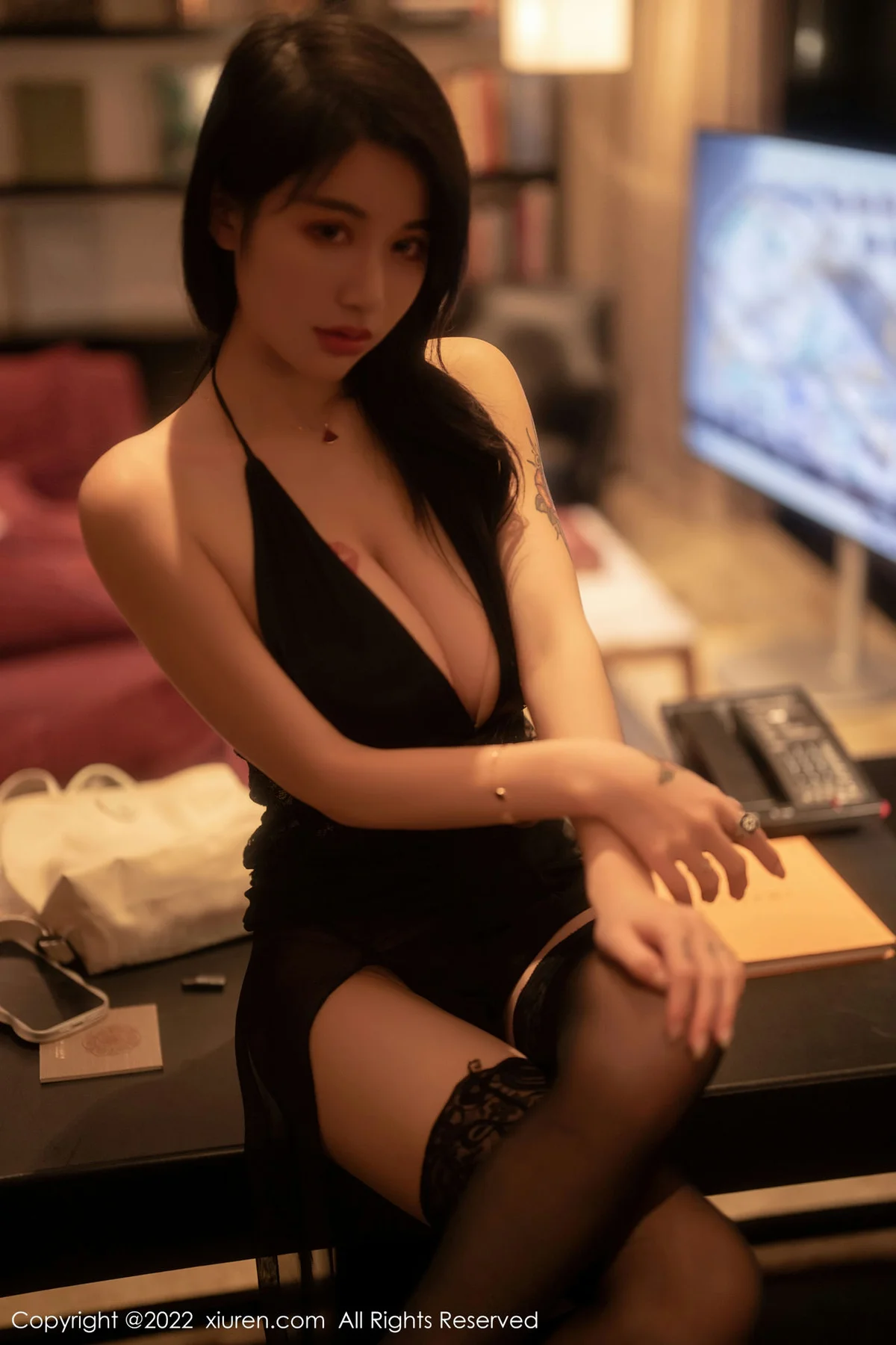 XiuRen 秀人 No.5722 美七 Mia 黑色网纱连衣裙西双版纳旅拍 - 8