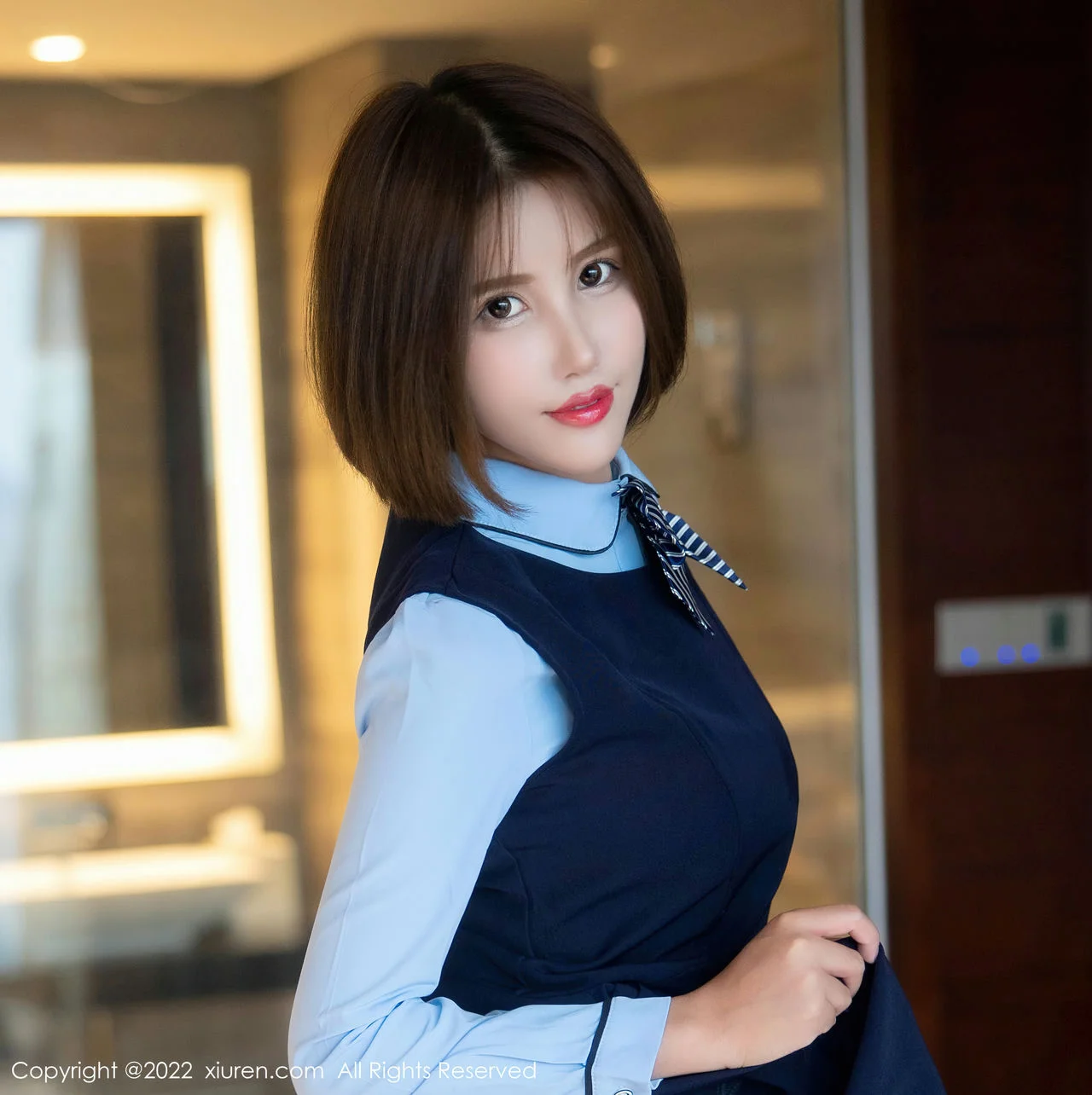 XiuRen 秀人 No.5727  宋愉愉 制服诱惑蕾丝内衣性感写真 - 10