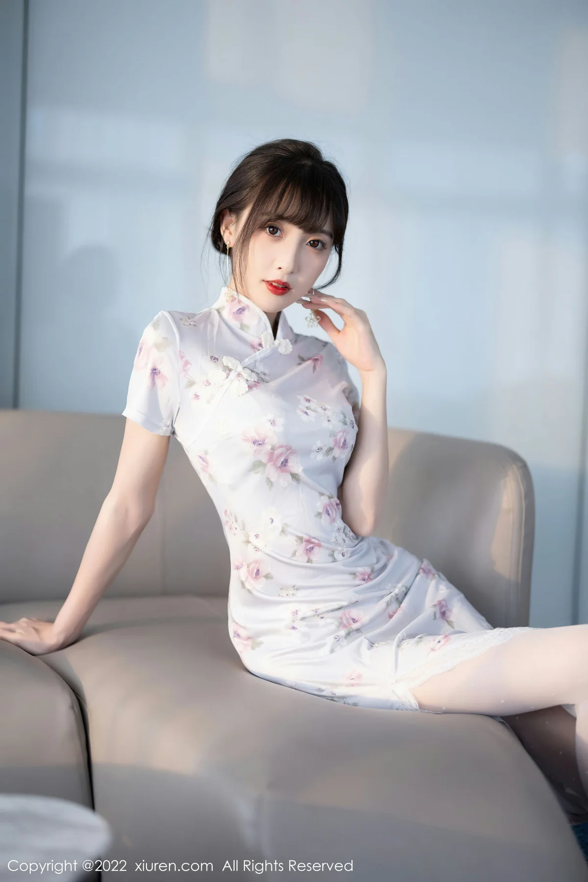 XiuRen 秀人 No.5757 林星阑 花纹图案旗袍性感写真 - 7