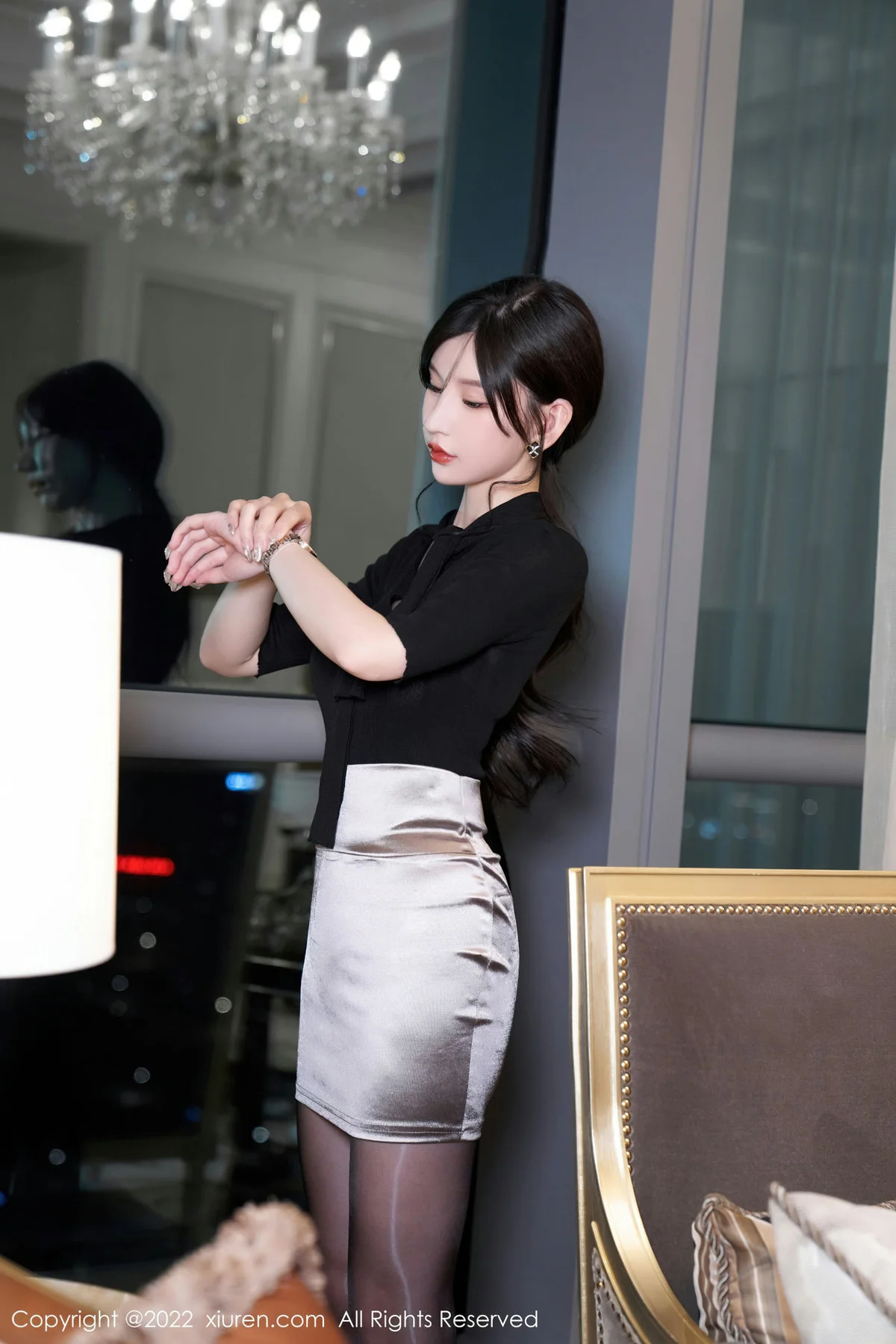 XiuRen 秀人 No.5777 周于希Sally 轻透内衣魅惑黑丝成都-珠海心愿旅拍111 - 8