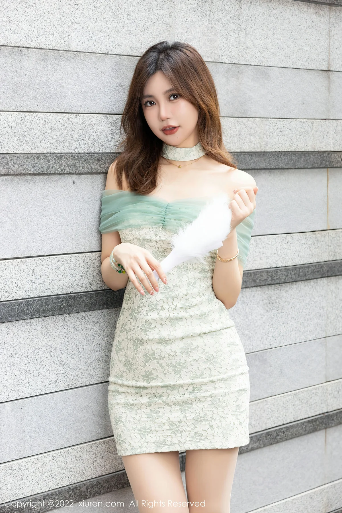 XiuRen 秀人 No.5809 绮里嘉ula 绿色蕾丝情趣内衣写真222 - 1