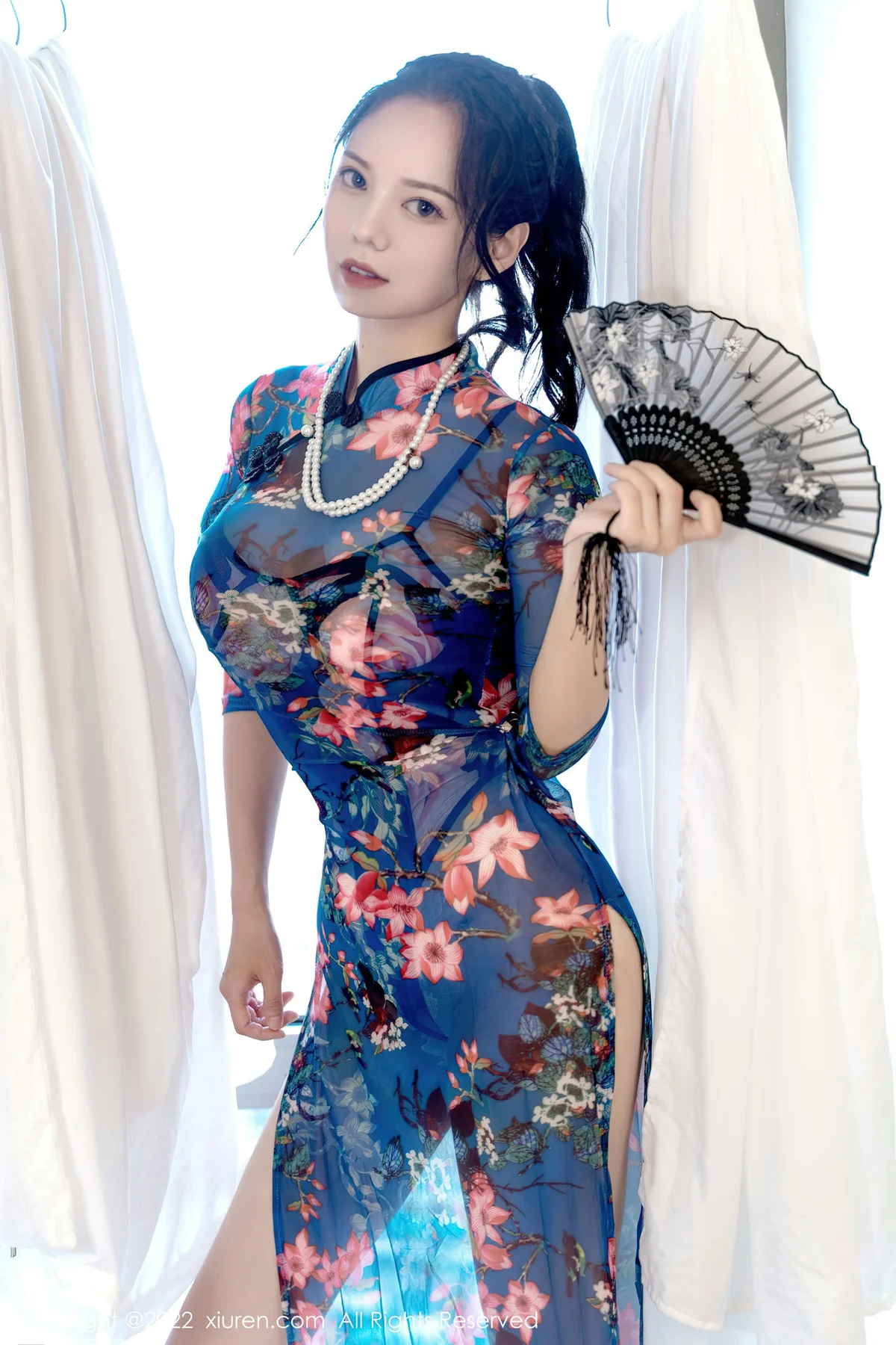 XiuRen 秀人 No.5819 大美妞儿 弹力永动机透明旗袍蕾丝肉袜 - 7