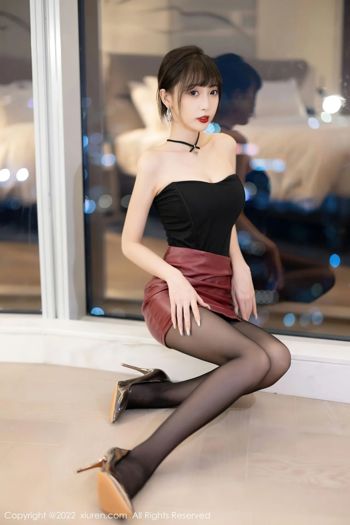 XiuRen 秀人 No.5831 林星阑 皮质短裙魅惑黑丝性感写真11 - 3