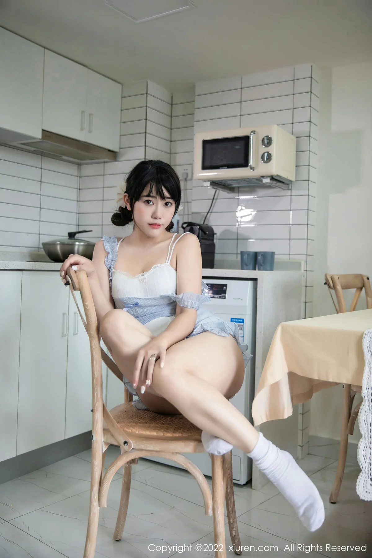 XiuRen 秀人 No.5834 严利娅Yuliya 浅蓝色女仆性感写真 - 3