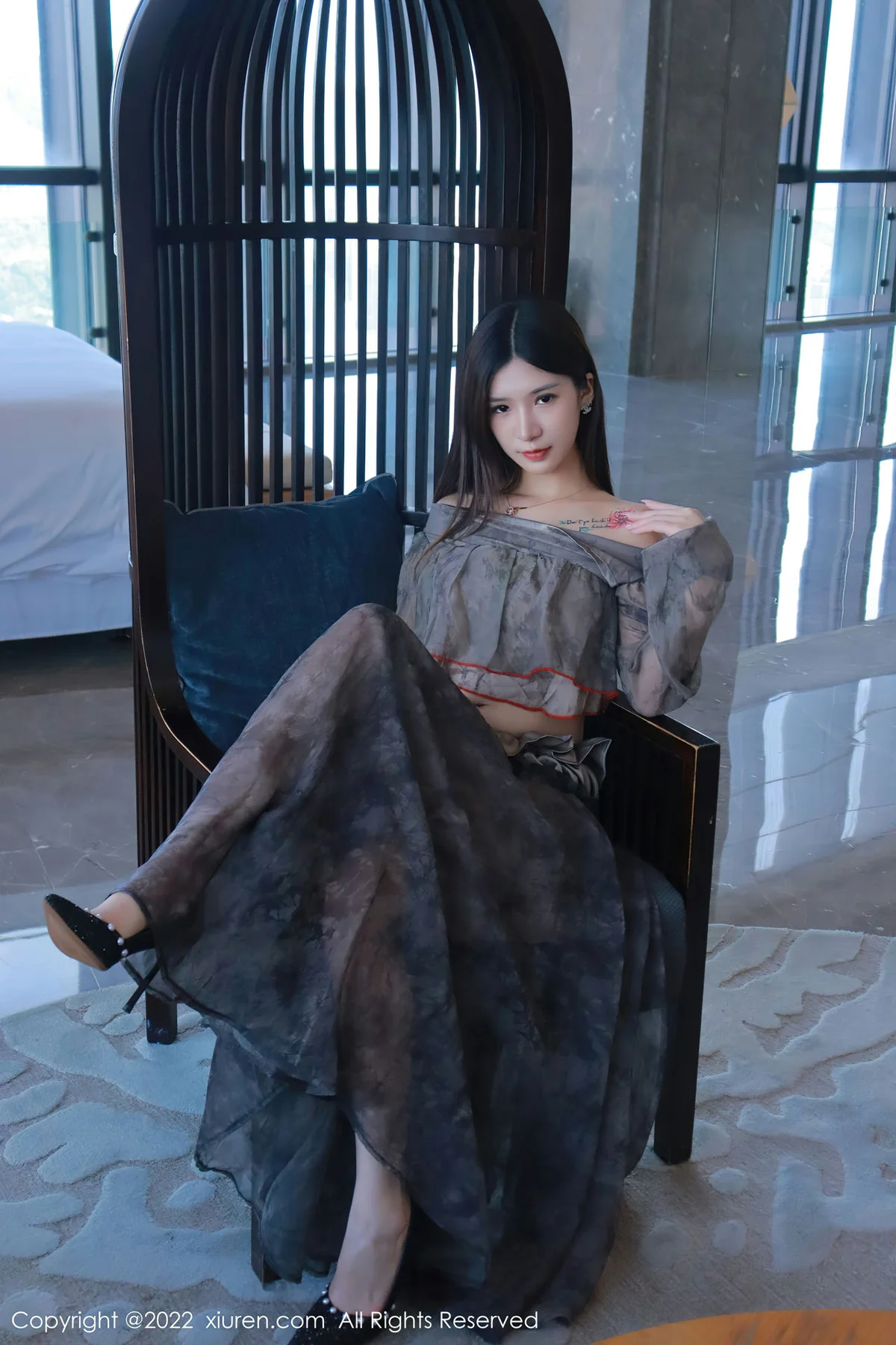 XiuRen 秀人 No.5857 hebe韩心雨 香格里拉旅拍写真 - 7