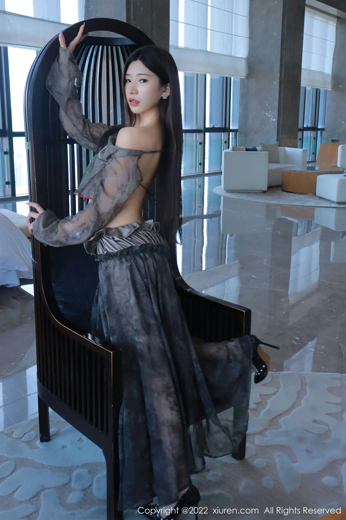 XiuRen 秀人 No.5857 hebe韩心雨 香格里拉旅拍写真 - 8