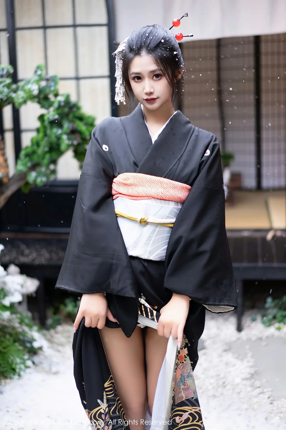 XiuRen 秀人 No.5932 laura阿姣 深色日式和服性感写真 - 8