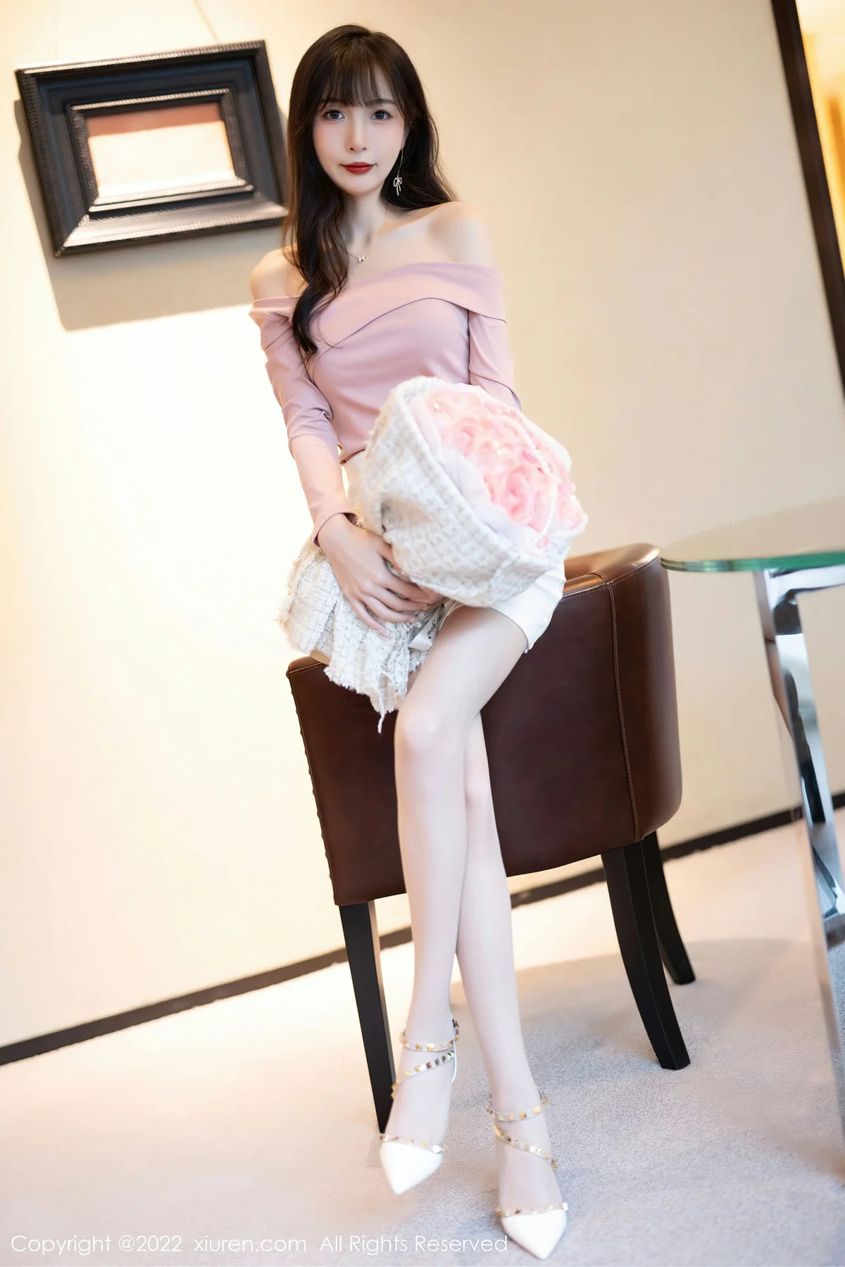 XiuRen 秀人 No.5934 林星阑 粉白色蕾丝内衣性感写真 - 5