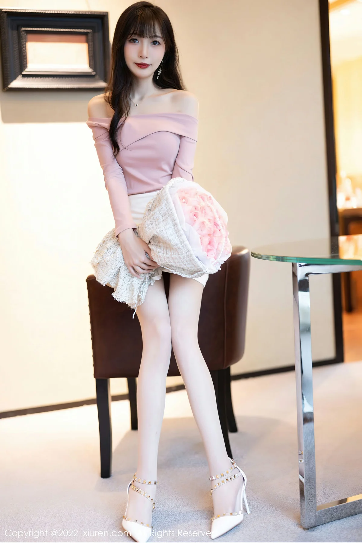 XiuRen 秀人 No.5934 林星阑 粉白色蕾丝内衣性感写真 - 6