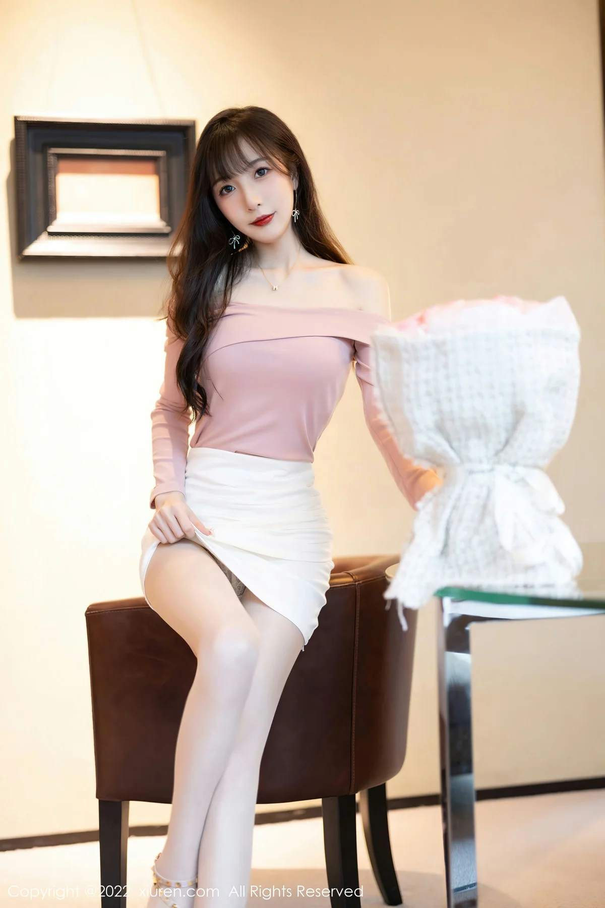 XiuRen 秀人 No.5934 林星阑 粉白色蕾丝内衣性感写真 - 7