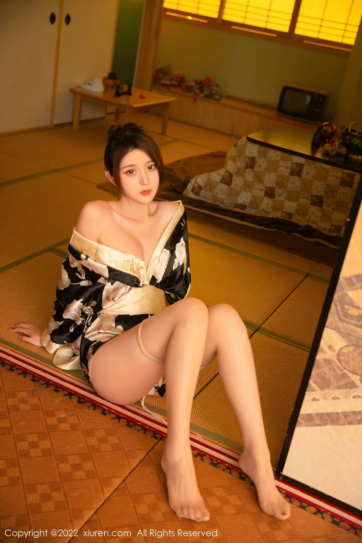 XiuRen 秀人 No.5942 夏甜甜 黑色日式和服性感写真 - 10