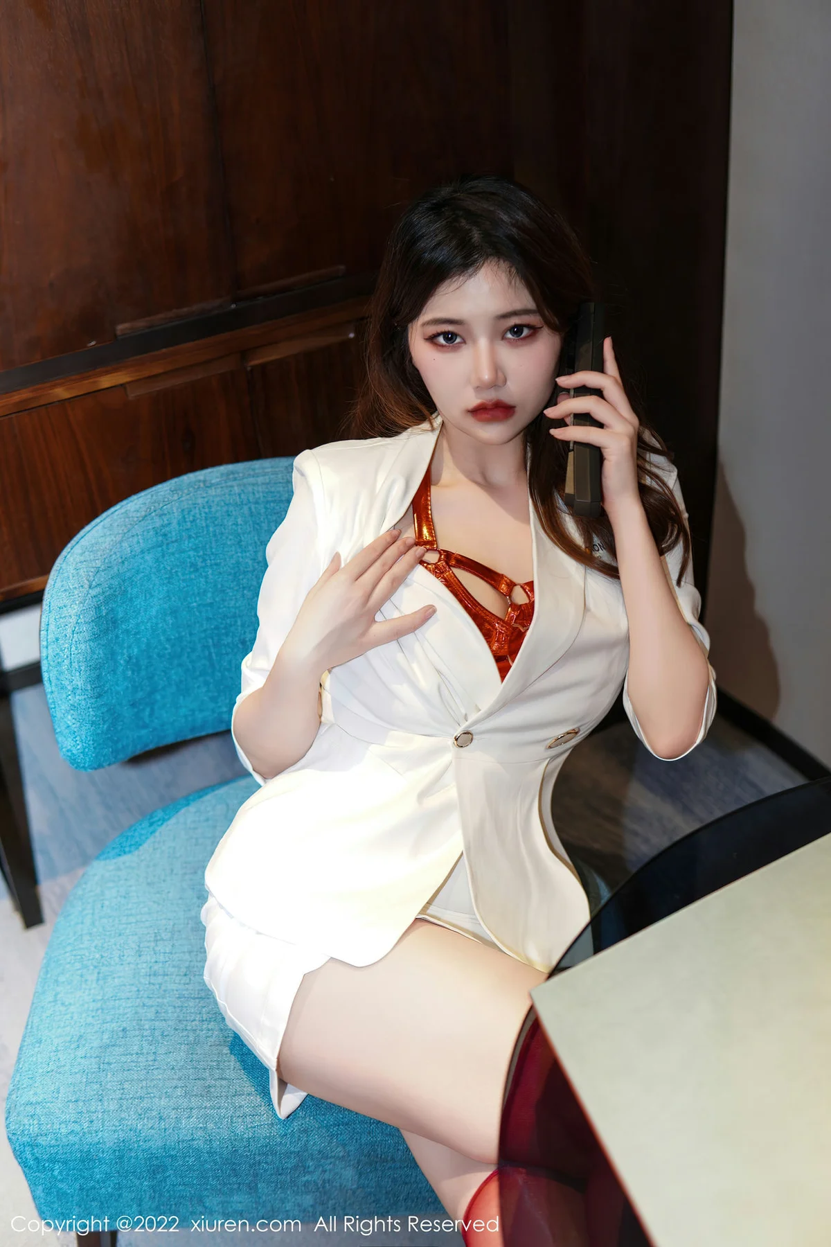 XiuRen 秀人 No.6053  奈奈子  红色情趣服新人第二套写真 - 2
