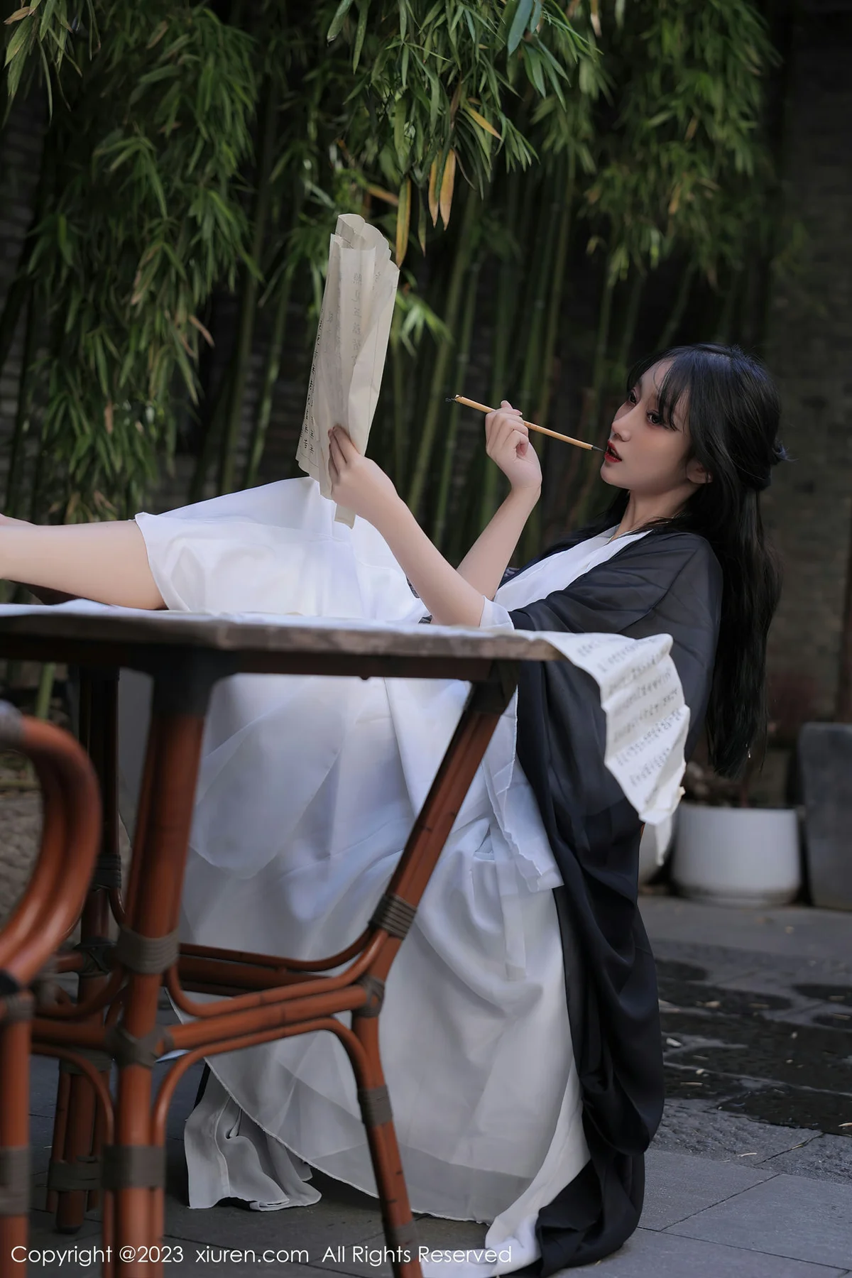 XiuRen 秀人 No.6094 玥儿玥er 白色古装服饰十月海南旅拍 - 7