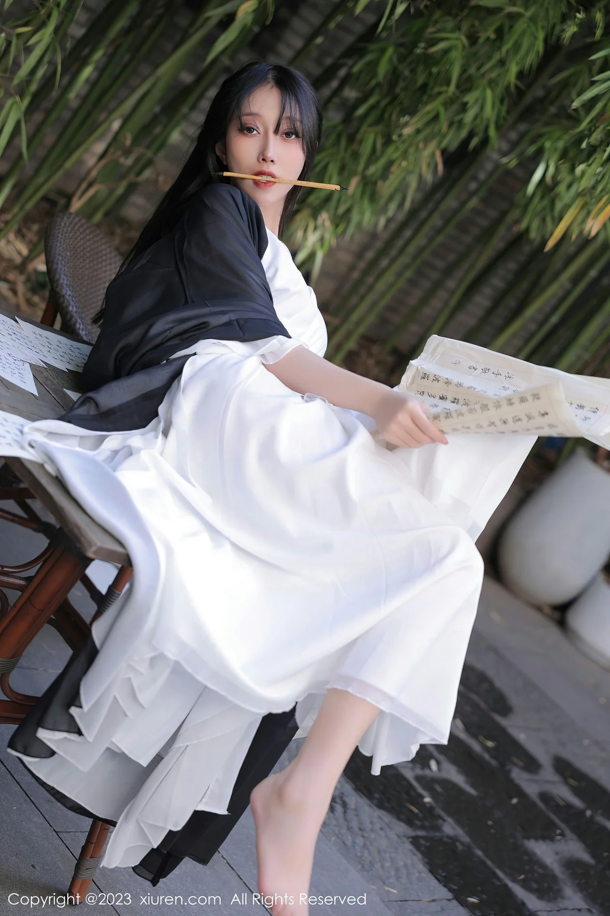 XiuRen 秀人 No.6094 玥儿玥er 白色古装服饰十月海南旅拍 - 1