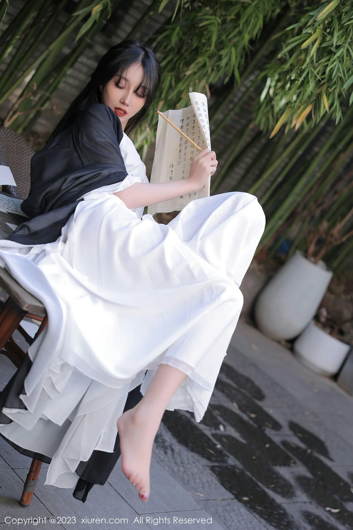 XiuRen 秀人 No.6094 玥儿玥er 白色古装服饰十月海南旅拍 - 2