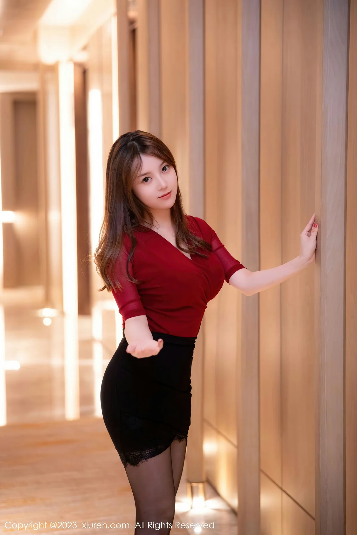 XiuRen 秀人 No.6096 豆瓣酱 黑色蕾丝内衣写真 - 5