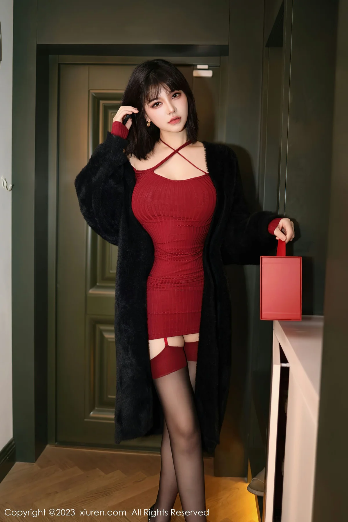 XiuRen 秀人 No.6144 桃桃子_ 黑色蕾丝内衣写真 - 7