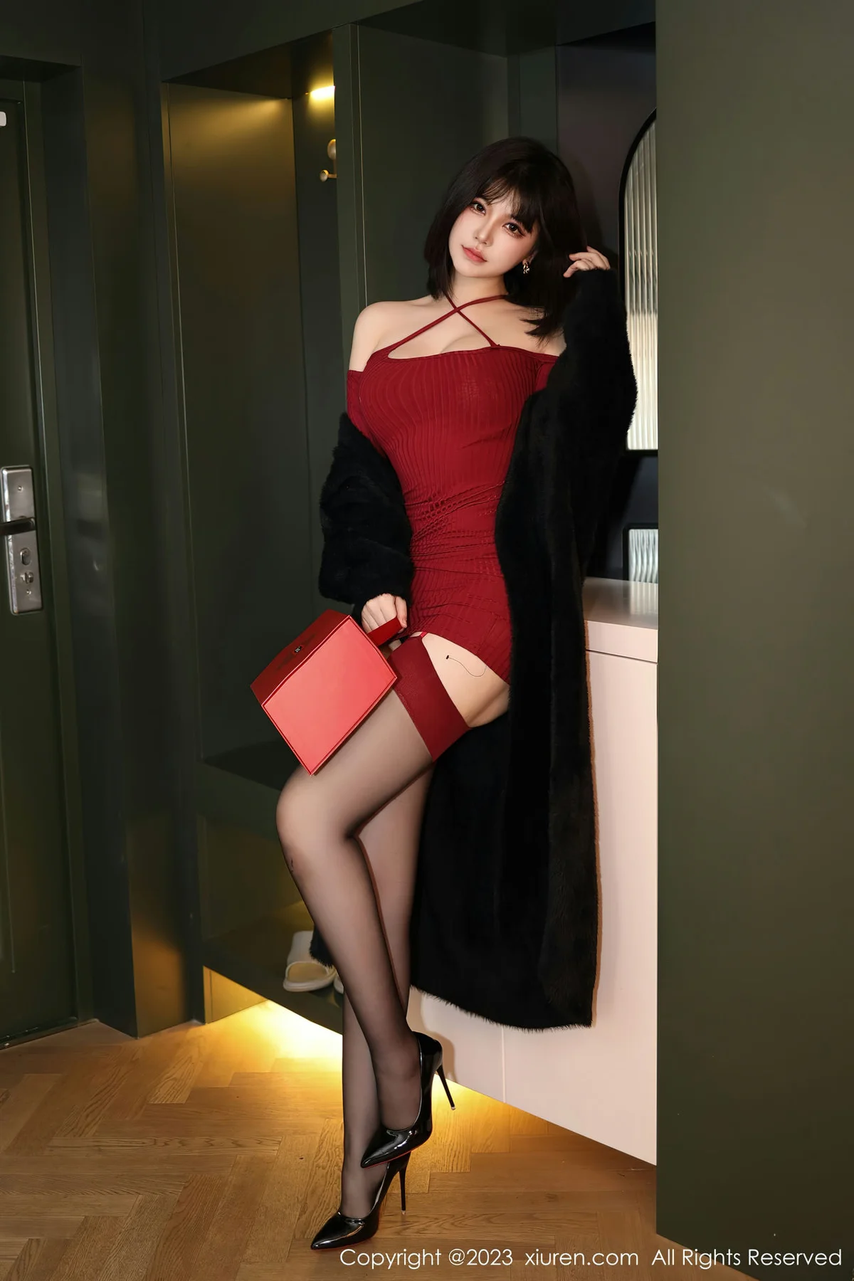 XiuRen 秀人 No.6144 桃桃子_ 黑色蕾丝内衣写真 - 9