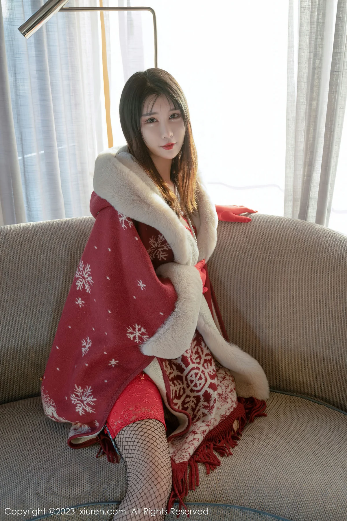 XiuRen 秀人 No.6188 夏沫沫 网袜红内衣 - 6