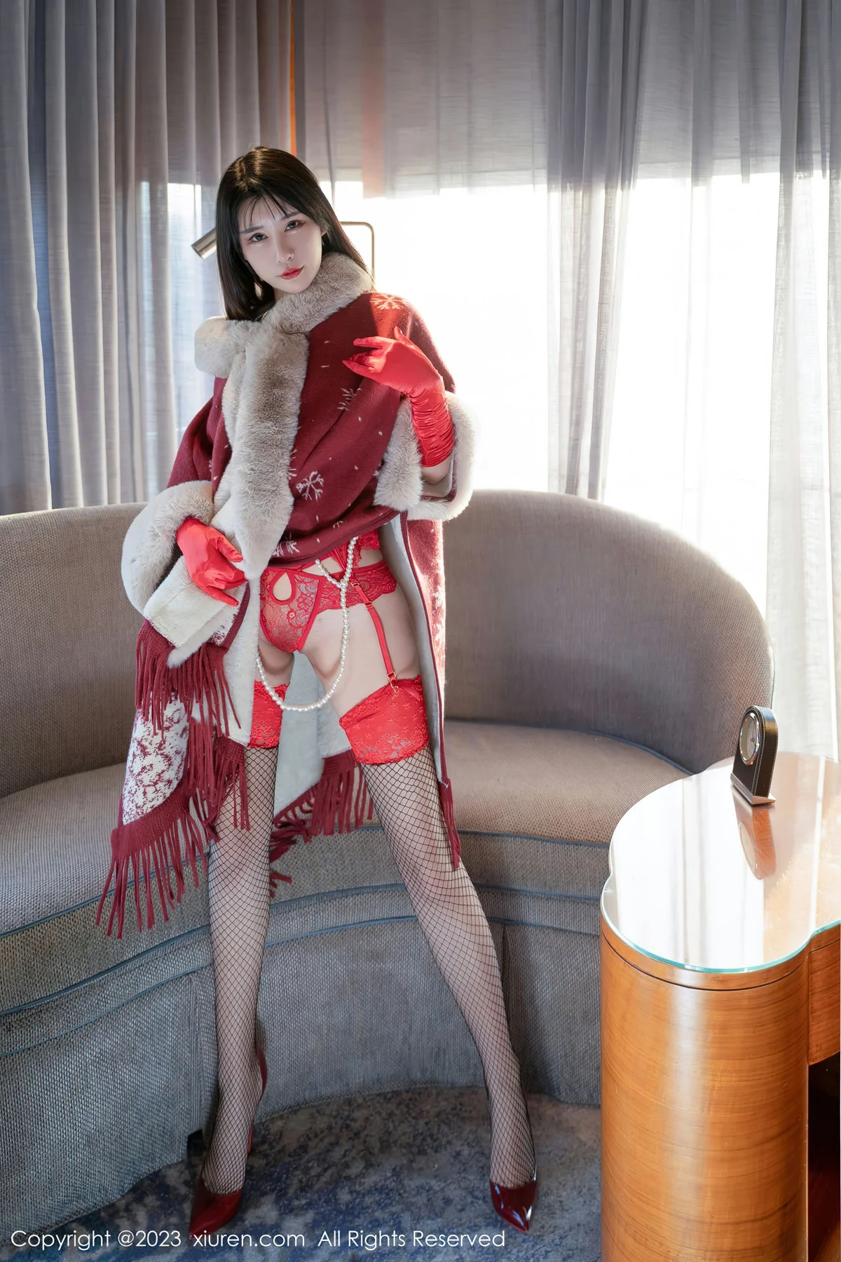 XiuRen 秀人 No.6188 夏沫沫 网袜红内衣 - 8