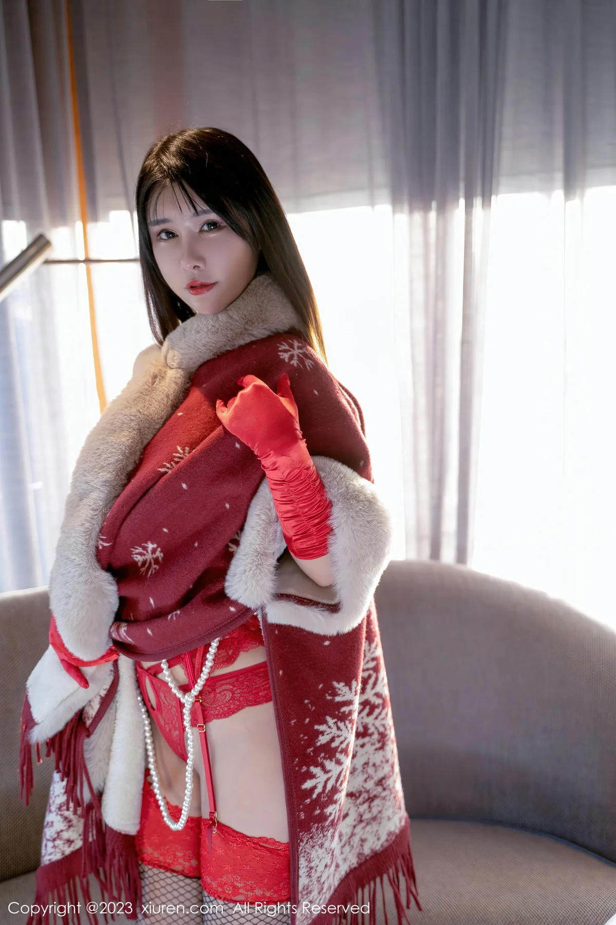 XiuRen 秀人 No.6188 夏沫沫 网袜红内衣 - 9